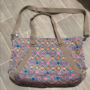 Kipling Colorful Diamond Pattern Shoulder Bag